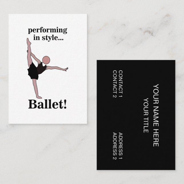 Cartão De Visita Balé Ballerina Dançer School (Frente/Verso)