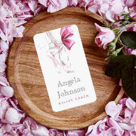 Cartão De Visita Balé de aquarela Calçados Ballerina Rosa