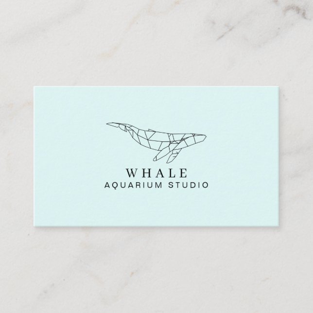 Cartão De Visita Baleia de Aquário de Poli Baixo Moles Azul (Frente)