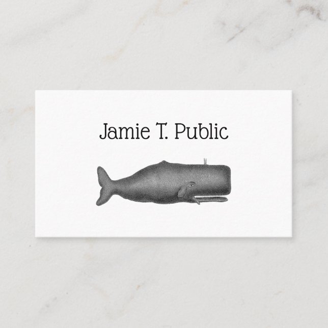 Cartão De Visita Baleia Estilizada do século XIX #1 N (Frente)