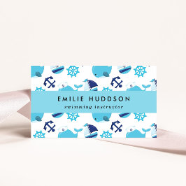 Cartão De Visita Baleias Azuis, Instrutor de Natação, Treinador de 