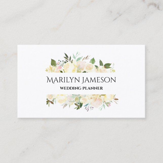 Cartão De Visita Balilla Blossoms Planner de Casamento (Frente)
