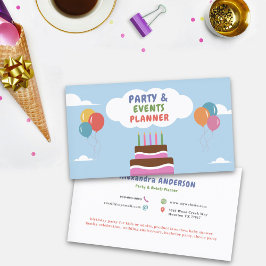 Cartão De Visita Balões - Colorido Planejador de Festa & Eventos