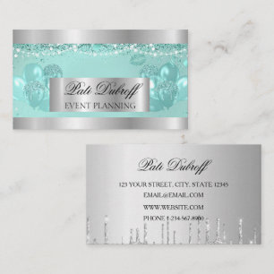 Cartão De Visita Balões de Glitter para Planejamento de Eventos e P