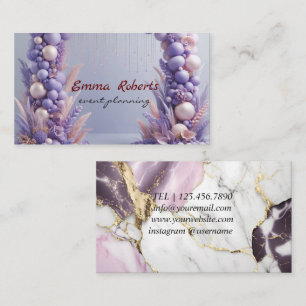 Cartão De Visita Balões de ouro, prata e branco de casamentos