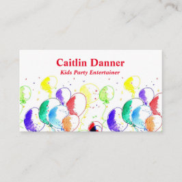 Cartão De Visita Balões de Partes de Aquarela