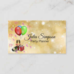 Cartão De Visita Balões Elegantes, Na moda, Dourados, Brilhantes, 