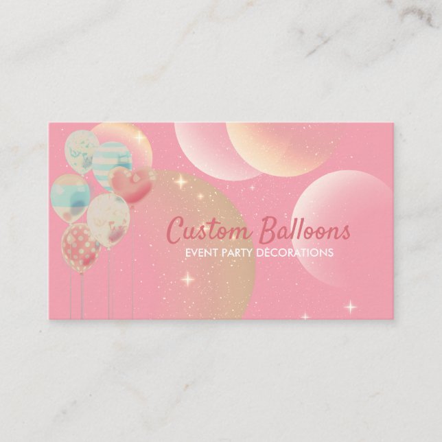 Cartão De Visita Balões - Parte do Planejador de Elementos para eve (Frente)