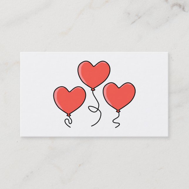 Cartão De Visita Balões vermelhos do coração (Frente)