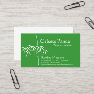 Cartão De Visita Bambu do jardim do terapeuta da massagem