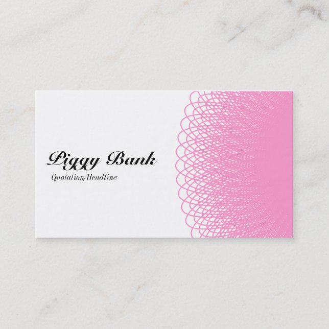 Cartão De Visita Banco cor-de-rosa e branco (Frente)