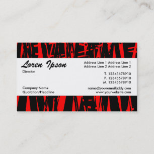 Cartão De Visita Banda central 039 - Abstrato, vermelho e preto