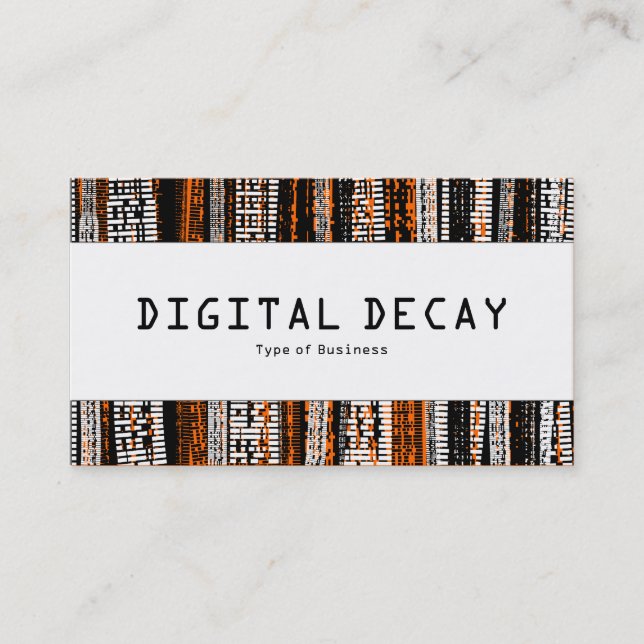 Cartão De Visita Banda central - Decaimento digital - Laranja (Frente)
