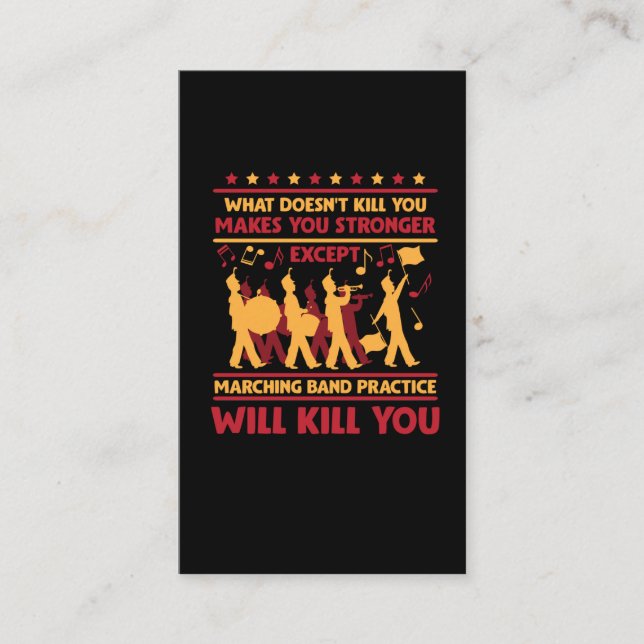 Cartão De Visita Banda de Marcha Hilária Tambor de Trompete Música (Frente)