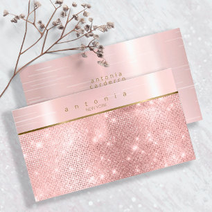 Cartão De Visita Banda de metal escovado no Rosa brilhante ID802 Do