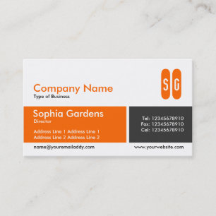 Cartão De Visita Banda dividida - Cinzas laranja e escura - Iniciai