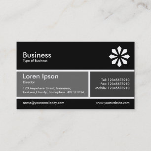 Cartão De Visita Banda dividida v2 Cinzas e Cinzas escuras