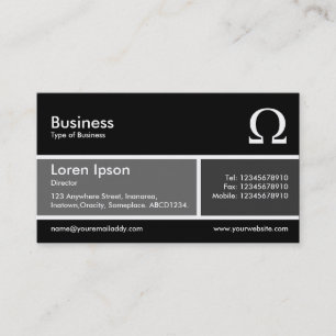 Cartão De Visita Banda dividida v2 Cinzas e Cinzas escuras