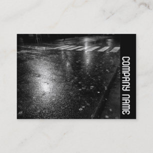 Cartão De Visita Banda lateral - Estrada de outono úmida à noite