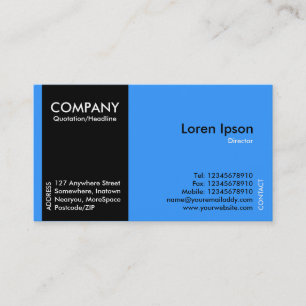 Cartão De Visita Banda lateral preta - Azul (3399FF)