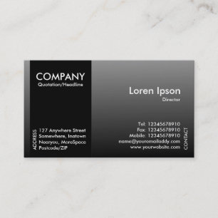 Cartão De Visita Banda lateral preta - Cinza sombreada