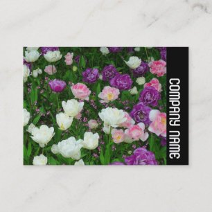 Cartão De Visita Banda lateral - Tulipas coloridas