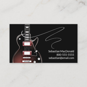 Cartão De Visita Banda Personalizada Rock & Roll Guitar Musical