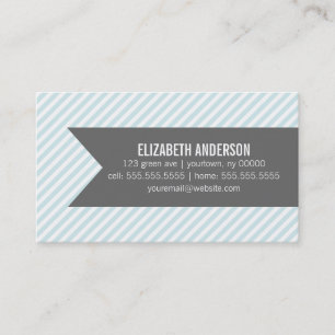 Cartão De Visita Bandas Azuis Pastel