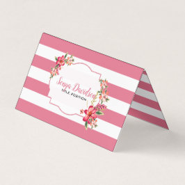 Cartão De Visita Bandas Brancas E Rosa