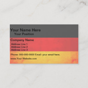 Cartão De Visita Bandeira Alemã Moderna Edgy