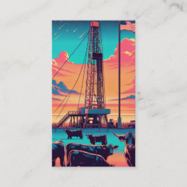 Cartão De Visita Bandeira Americana Do Petróleo E Gás