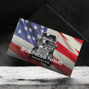 Cartão De Visita Bandeira Americana do Semi Truck Professional