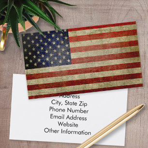 Cartão De Visita Bandeira Americana em desespero e meteorologia