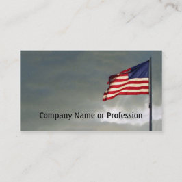 Cartão De Visita Bandeira Americana no pôr do sol, céu azul Patriót