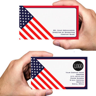 Cartão De Visita Bandeira Americana Patriota
