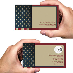 Cartão De Visita Bandeira Americana Patriótica