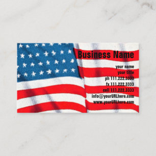 Cartão De Visita Bandeira Americana Patriótica Vintage, Quatro de J