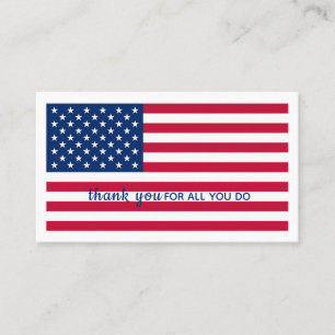 Cartão De Visita Bandeira Americana Personalizada Militar Obrigado