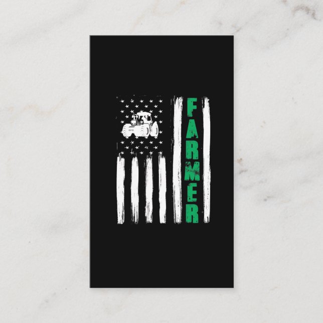 Cartão De Visita Bandeira Americana Trator Patriótico EUA Orgulhoso (Frente)