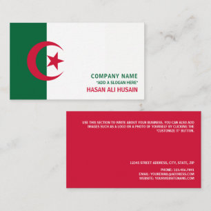 Cartão De Visita Bandeira Argelina, Bandeira da Argélia