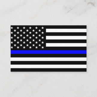 Cartão De Visita bandeira azul-fina da polícia eua estados unidos a