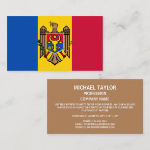 Cartão De Visita Bandeira & brasão moldavas, bandeira de Moldova