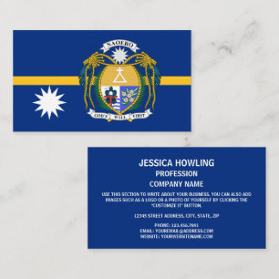 Cartão De Visita Bandeira & brasão nauruanas, bandeira de Nauru