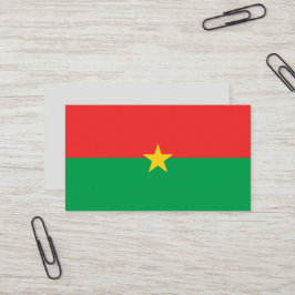 Cartão De Visita Bandeira Burkina Faso