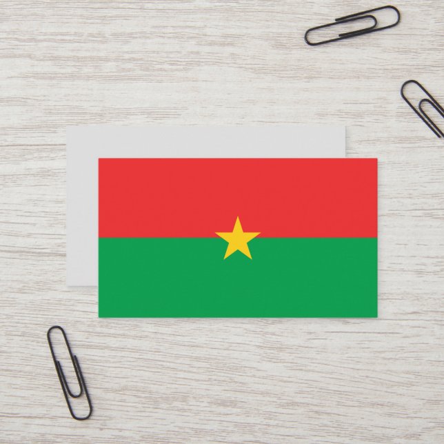 Cartão De Visita Bandeira Burkina Faso (Frente/Verso In Situ)