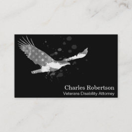Cartão De Visita *~* Bandeira Cinza de águia americana em preto