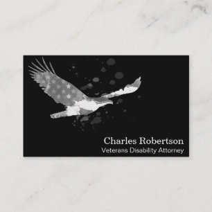 Cartão De Visita *~* Bandeira Cinza de águia americana em preto