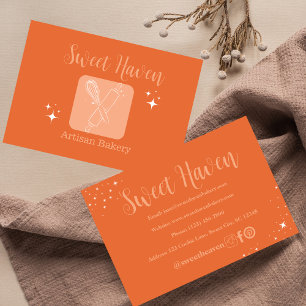 Cartão De Visita Bandeira Cozinhar Utensil das Estrelas Laranja
