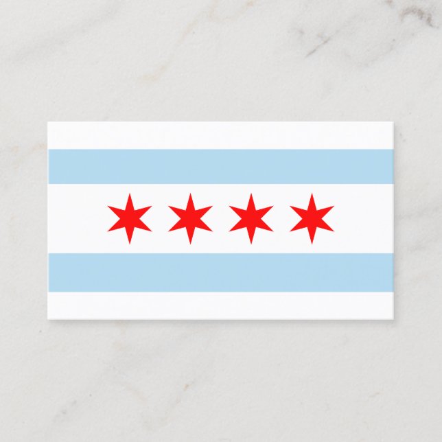 Cartão De Visita Bandeira da Cidade de Chicago (Frente)