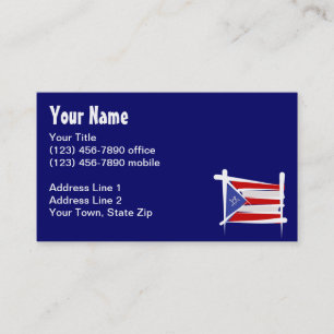 Cartão De Visita Bandeira da escova de Puerto Rico